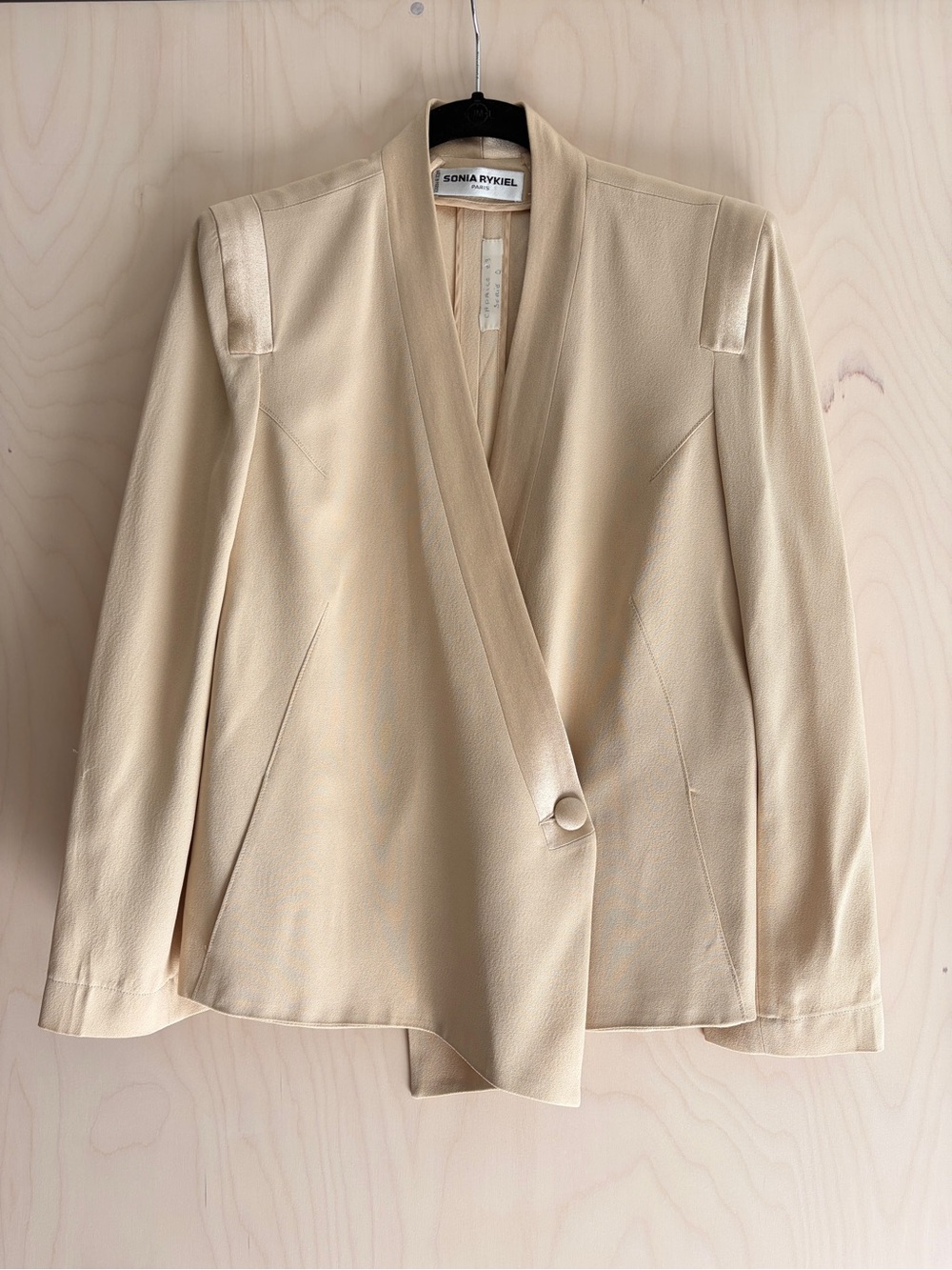 Sonia Rykiel Paris Beige Wrap-Front Blazer